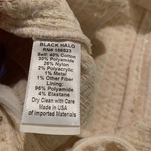 NWOT Black Halo Jumpsuit White/ beige sparkles 12 - Picture 13 of 16